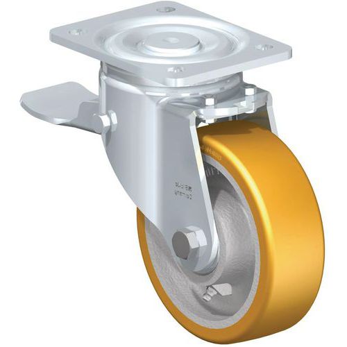 Roulette Pivotante F=700kg D=150 Bdge Poly U + Frein
