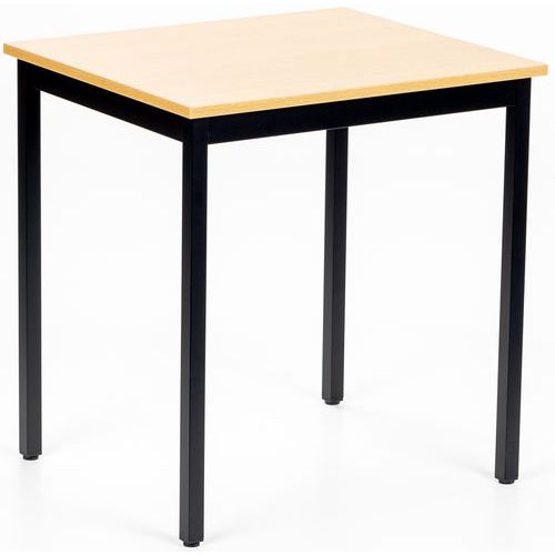 Table De Reunion 70x60 Plateau Hetre/p Ieds Noirs