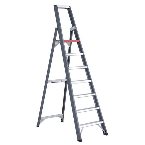 Escabeau Falco Simple Accès 7 Marches Noir Aluminium