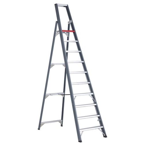 Escabeau Falco Simple Accès 10 Marches Noir Aluminium