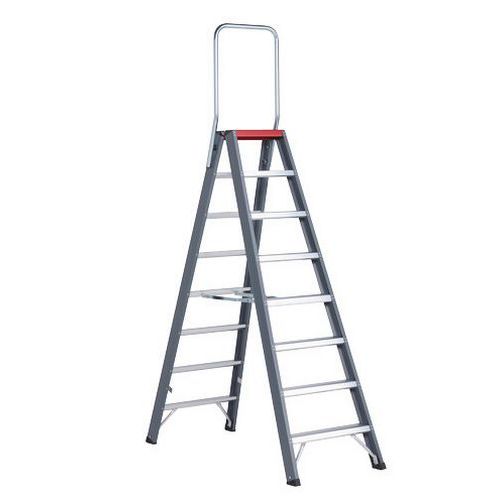 Escabeau Falco Double Accès 8 Marches Noir Aluminium