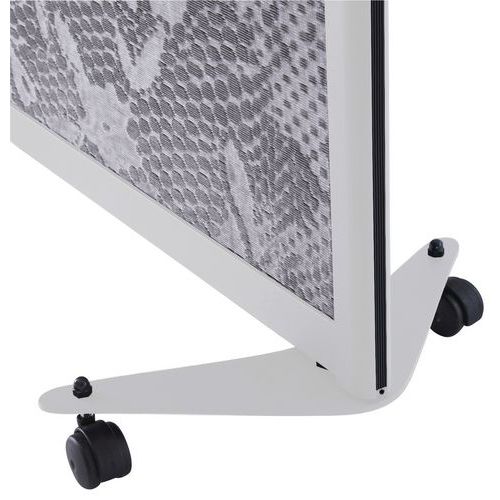 Ligne M - Pied Stabilisateur Blanc avec Roulettes - Pour Cloison de Séparation - Modèle Mobile - 3 Ans Garantie