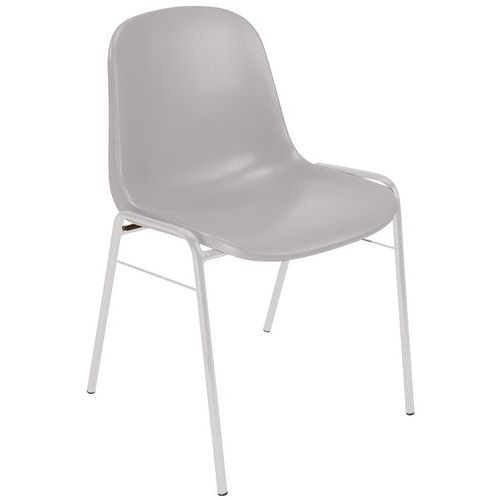 Chaise Coque Piètement Alu Gris Clair