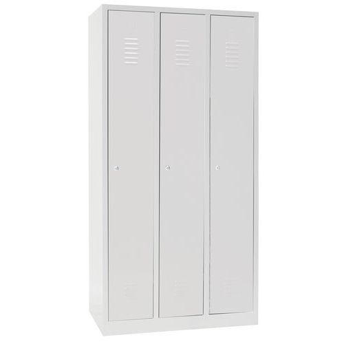 Vestiaire Ip Gris 3 Colonnes à Monter Serrure à Clé Socle