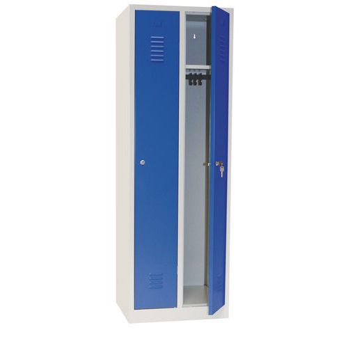 Vestiaire Ip Bleu 2 Colonnes à Monter Serrure à Clé Socle