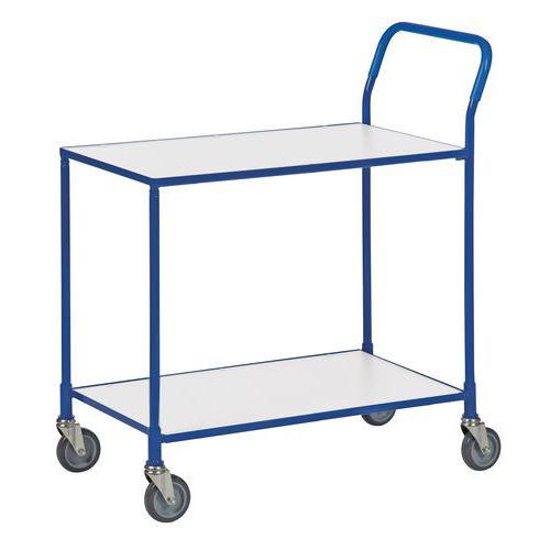 Chariot Avec 2 Plateaux L850xl435xh950 Mm Blanc/bleu