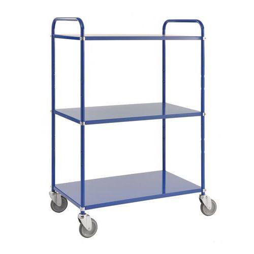 Chariot Métal 3 Tablettes L980xl585xh1445 Mm Bleu