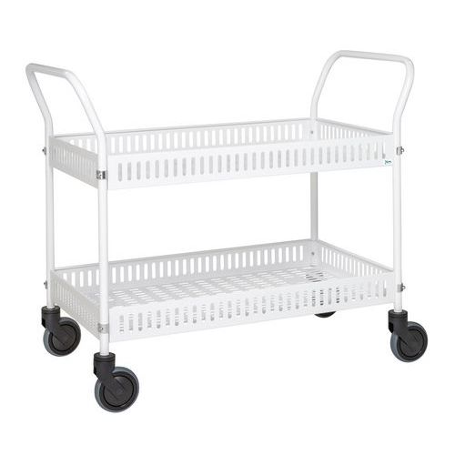 Chariot De Service 2 Paniers L1130xl550 Xh940mm Blanc