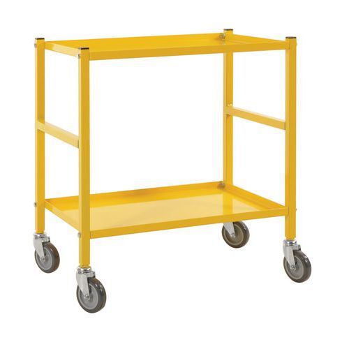 Secrétaire Roulant 2 Tablettes L690xl430 Xh750mm Jaune