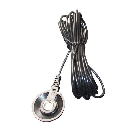 Sunnex - Cordon de mise à la terre 1.5m Noir - Pour tapis antistatique et anti-fatigue