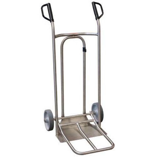 Diable Inox 250 Kg - Roue Caoutchouc - Bavette Fixe Et Repliable