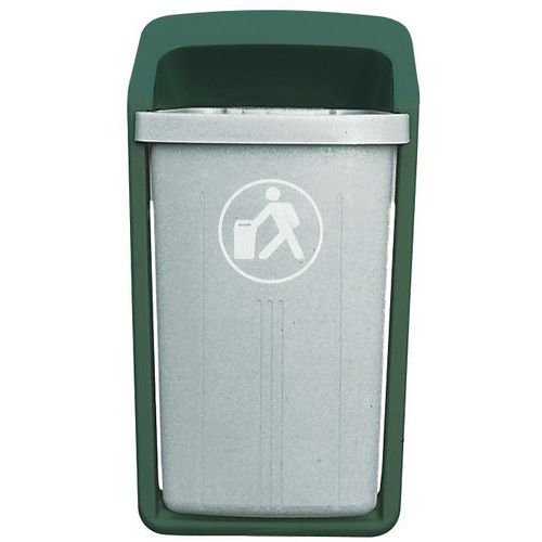 Corbeille D'extérieur Exterieure 50 Litres Gris/vert Sapin