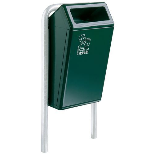 Bammens - Poubelle d'extérieur Capitole - 50L Vert - Acier - Hauteur 72.5 cm - Robuste et Durable