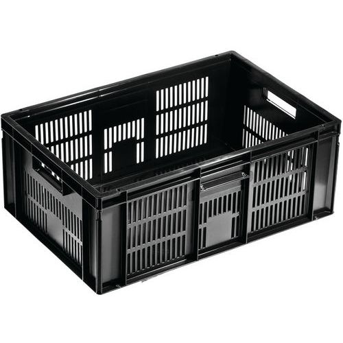 UTZ - Bac gerbable Norme Europe Gris 600x400x235mm - 45L - Polypropylène Recyclé - Stockage Efficace