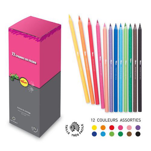 Pot de 72 crayons couleurs 18 cm résine Pichon thumbnail image 1