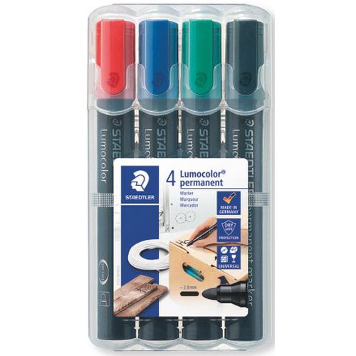 Etui 4 Marqueurs Permanents Pointe Ogive