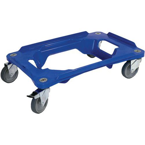 UTZ - Plateau de transport bleu roi 600x400mm - ABS - 120 kg - 4 roues pivotantes dont 1 frein
