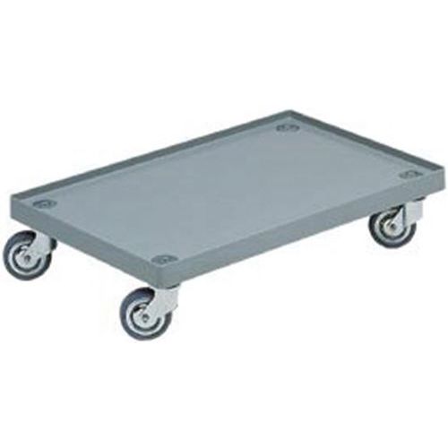 UTZ - Plateau de transport plastique gris foncé 600x400mm - 150 kg - 4 roues pivotantes dont frein
