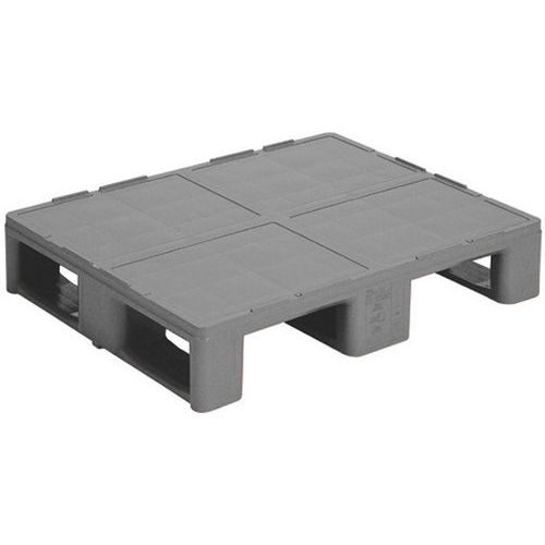 UTZ - Palette hygiénique alimentaire gris foncé - 800x600x160mm - Polyéthylène haute densité - 3000kg statique