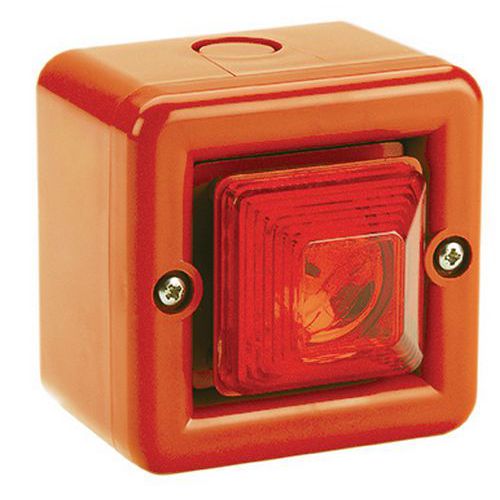 Mini Sirène 100db Feu Led 24vcc Optique Orange Ip66