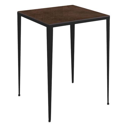 Jayso - Mange debout Bolonia 80x80 cm - Stratifié compact Corten/Acier Noir - Usage Collectivité