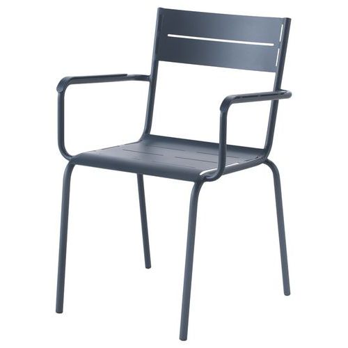 Fauteuil Moncada Acier 4 Pieds - Bleu Foncé