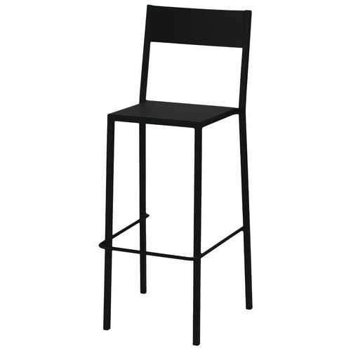 Jayso - Tabouret Canada Acier Noir - Hauteur 75 cm - Empilable - Design Industriel