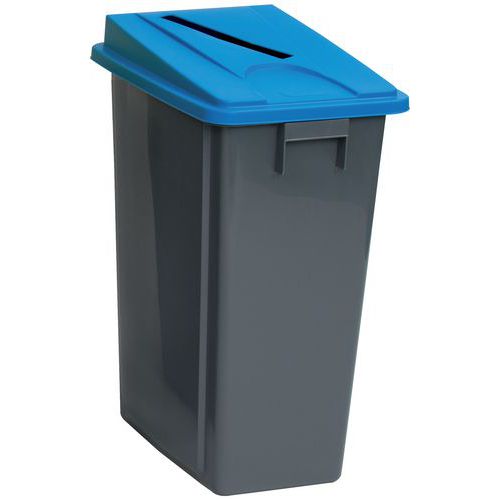Poubelle De Tri Manutan 60l Couvercle Bleu Papier