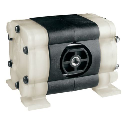 Lutz - Pompe pneumatique à membrane 1/4'' PP/PTFE - Débit 960 L/h - Corps Polypropylène - Pour liquides légèrement corrosifs