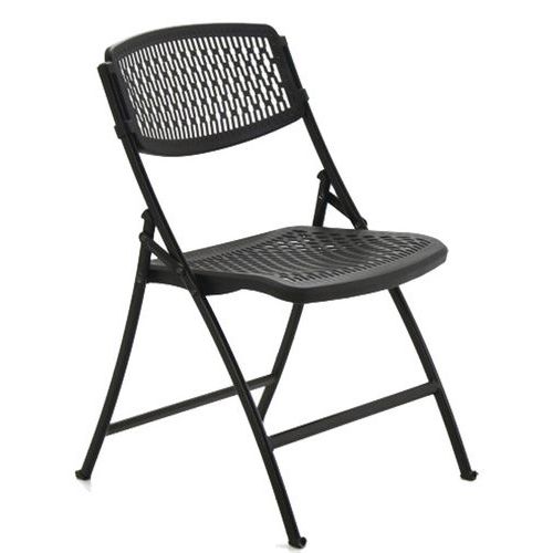 Leisure N Pleasure - Chaise pliante Net Noir - Polypropylène & Acier - 49x86x83 cm - Intérieur/Extérieur - M2