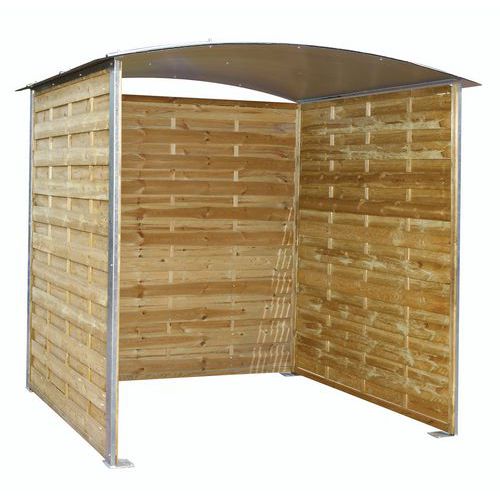 Abri cycles en bois tressé,