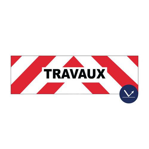 Novap - Panneau Rétro d'Intervention Travaux - Vinyle Rigide 500x150mm - Classe A ISO 7010