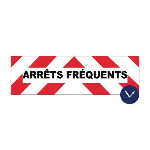 Novap - Panneau d'intervention Arrêts Vinyle - 150x500mm - Rigide et Adhésif