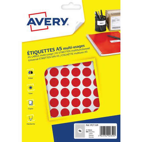 960 Pastilles Rouges Ã˜ 15 Mm