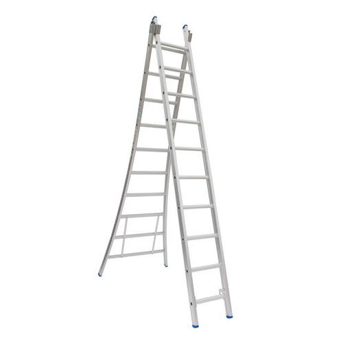 Solide - Échelle coulissante transformable aluminium 2x8 - 3.50m dépliée - 150kg charge max - 10 ans garantie