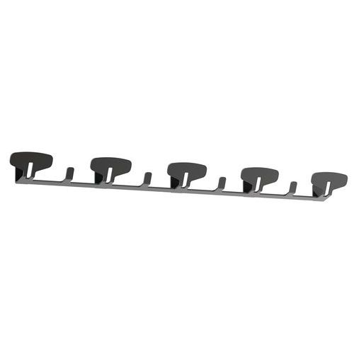 Portemanteau Mural 5 Patères L813 H60 P54 Mm Noir