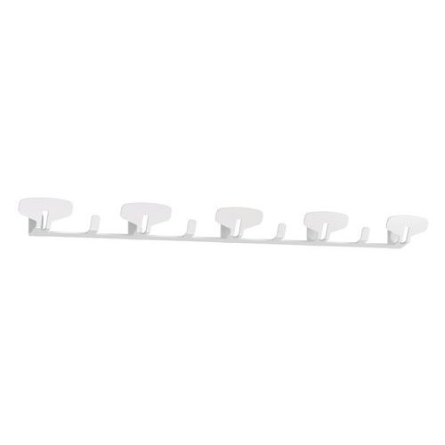 Portemanteau Mural 5 Patères L813 H60 P54 Mm Blanc