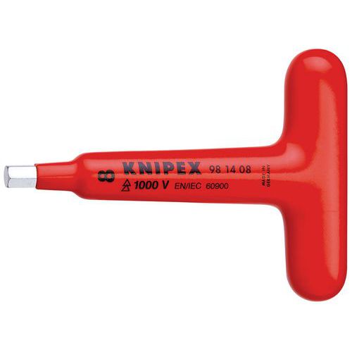 Clé Mâle Avec Poignée En T 8mm Longueur 120mm Isolée 1000v