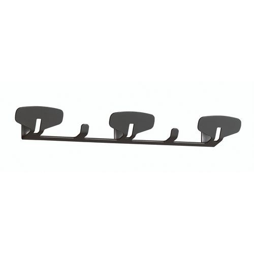 Portemanteau Mural 3 Patères L453 H60 P54 Mm Noir