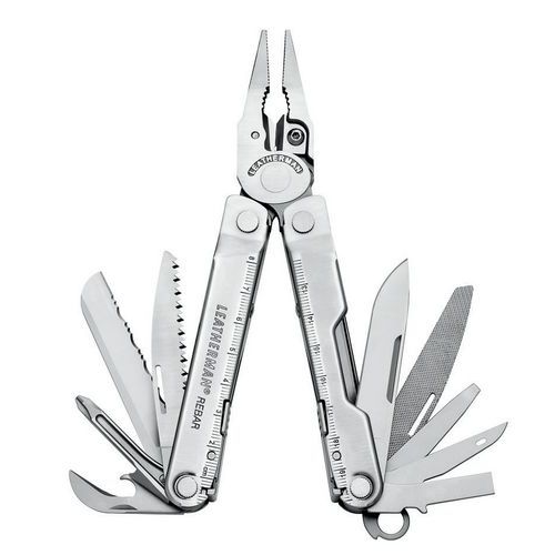 Leatherman - Outil Multifonction Rebar Gris - 10cm Fermé - 190g - Polyvalent et Robuste
