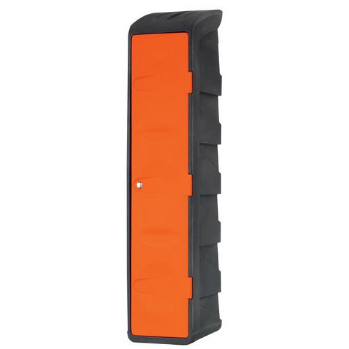 EMP - Vestiaire Industriel Salissant Gris/Orange - 3 Casier Penderie - Polyéthylène - 1972x400x500mm - Livré Monté