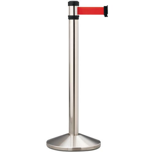 Poteau Chromé À Sangle Rouge Aluminium