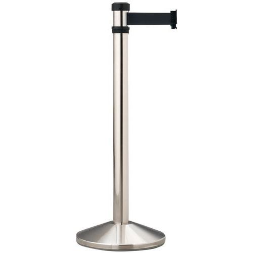 Poteau Chromé À Sangle Noir Aluminium