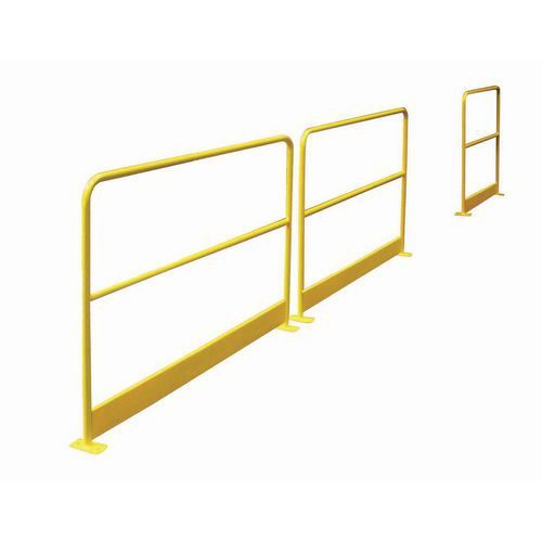 Barrière de protection - Acier Jaune RAL 1023 - H 1000 x L 1500 mm - Avec plinthe - Usage Stockage