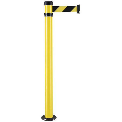 Poteau Jaune À Sangle À Fixer Au Sol Jaune/noir