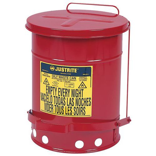 Poubelle Rouge Pour Déchets Huileux 79l