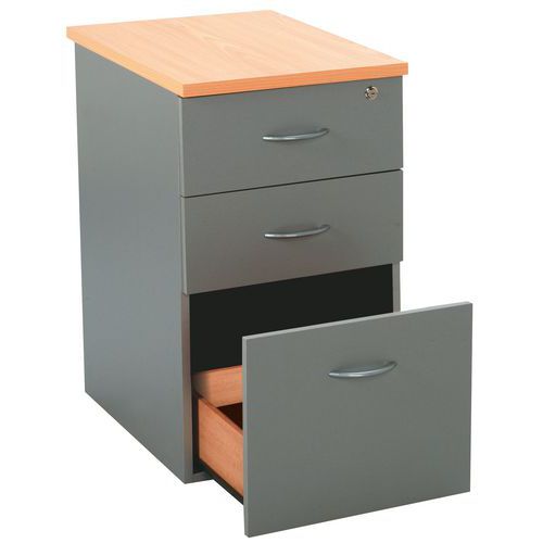 Caisson Hb P80 3 Tiroirs Hêtre / Alu