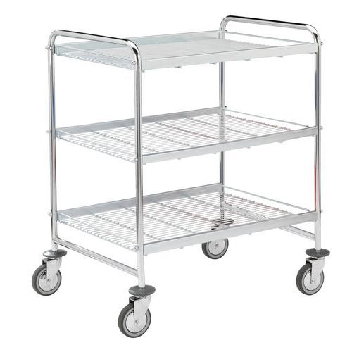 Chariot A 3 Plateaux 780x520mm En Acier Zingue