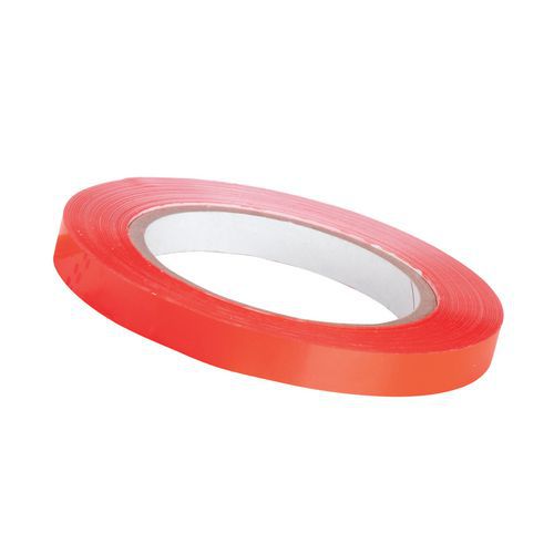 Ruban adhésif PVC rouge 12mm x 66m - Idéal pour fermer emballages - Usage intérieur sec