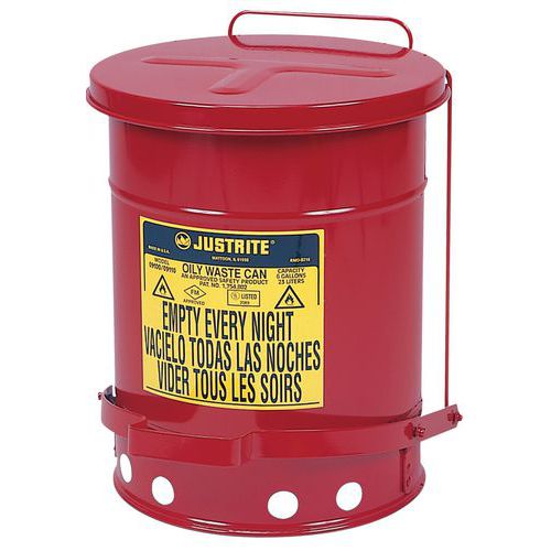 Poubelle Rouge Pour Déchets Huileux 23l